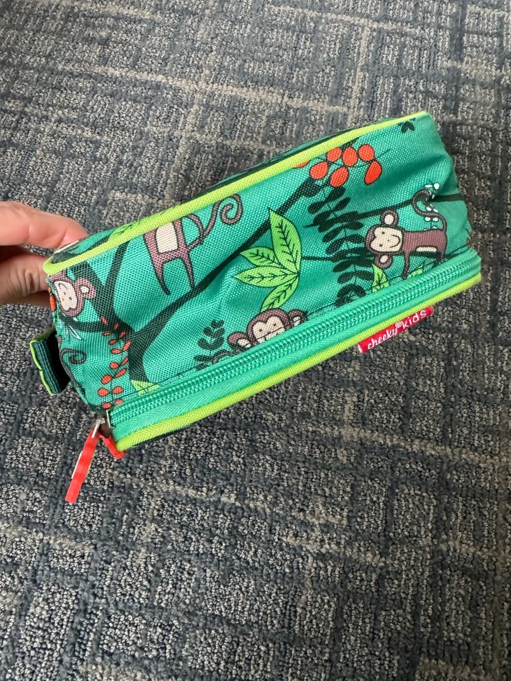 Cheeky Kids Monkey Jungle Insulated Lunch Box Cooler School Snack Bag Green O/S